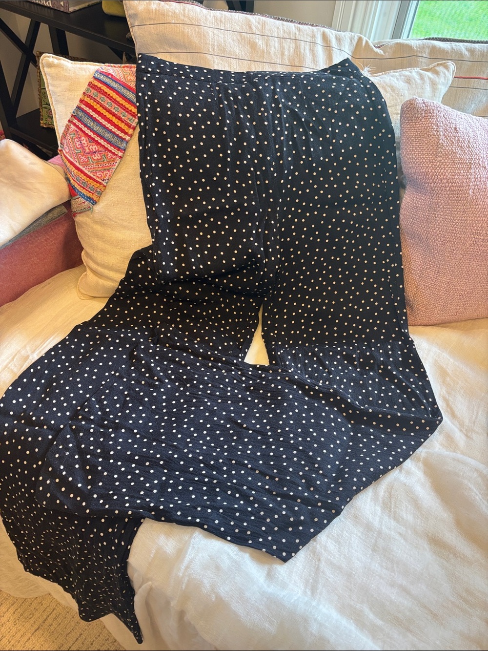 Reformation Micro Polka Dot Wide Leg Pant
